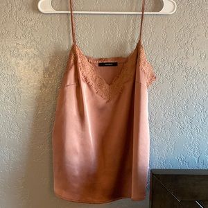 F21 Pink satin tank